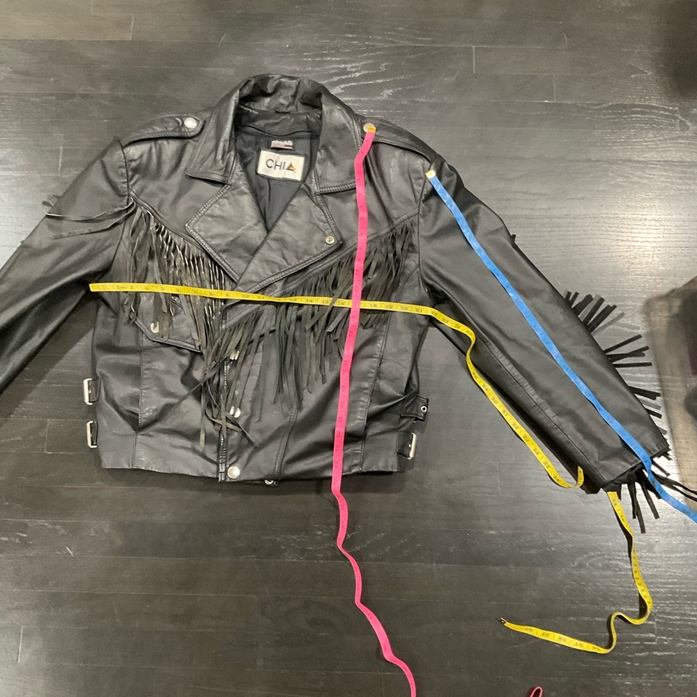 MENS VINTAGE CHIA FRINGE LEATHER JACKET - Picture 12 of 16